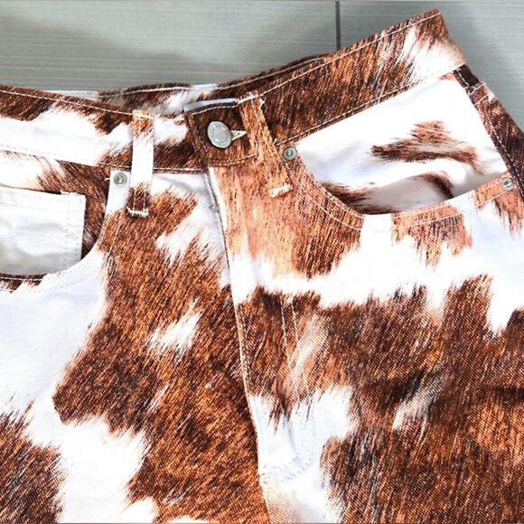 WeWoreWhat On-trend cow print denim, a statement outfit NWOT. - Picture 3 of 5